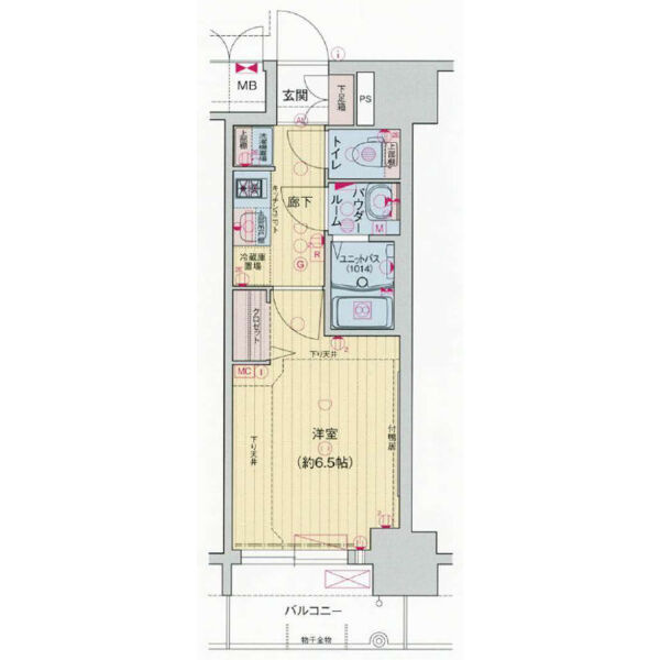 名古屋市中村区本陣通４丁目の賃貸マンションの間取り