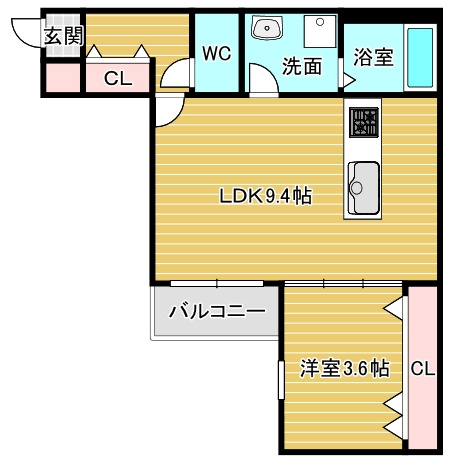 【間取り】 | 横手南町AP　B棟