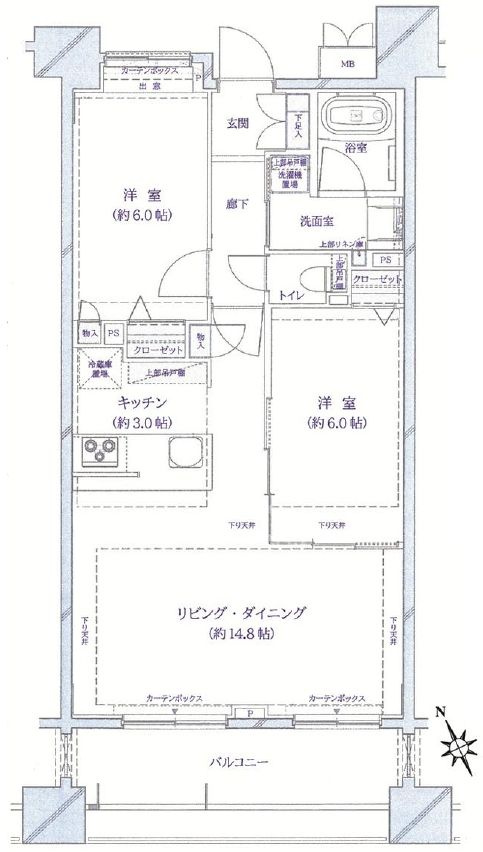 ルネサンス葛西ザ・レジデンスの間取り|8階部分・南西向きにつきまして日当たり・通風・眺望良好。新規リフォーム施工が完了いたしましたのでいつでも内覧が可能です。