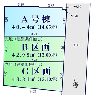 【土地図】 | 文京区白山5丁目　建築条件なし売地　B区画 8980万円