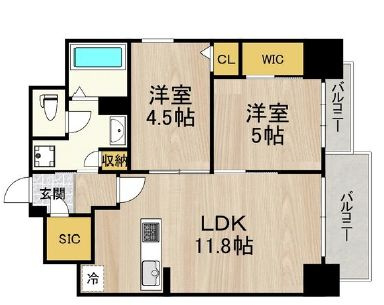 ルフォンプログレ新町の間取り