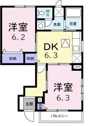 プチ　グレーヌＡの間取り