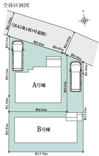 【区画図】 | ―弊社限定取扱―世田谷区喜多見3丁目　新築戸建　全2棟