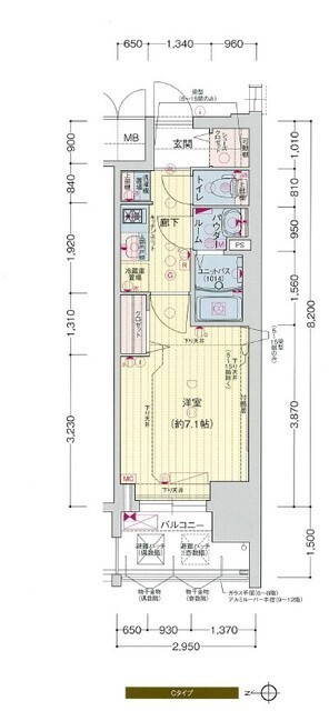 名古屋市中村区井深町の賃貸マンションの間取り