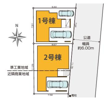 八王子市　本町　新築一戸建て　５期の区画図|～前面6ｍ道路に面しています～