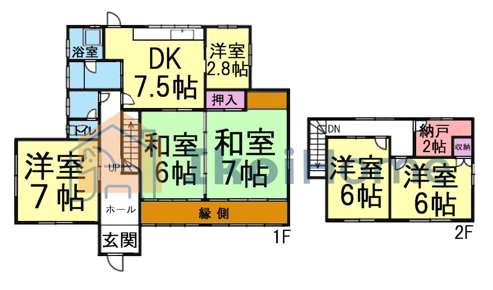 神戸市西区平野町慶明　中古戸建の間取り|●年中無休：当日予約可●１階続き和室が２部屋開放的で、広い縁側でゆっくりお暮しいただけます！