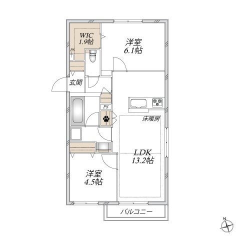 （仮称）羽田１丁目メゾンの間取り