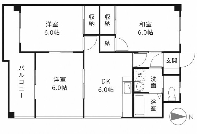 船木ハイツ２の間取り