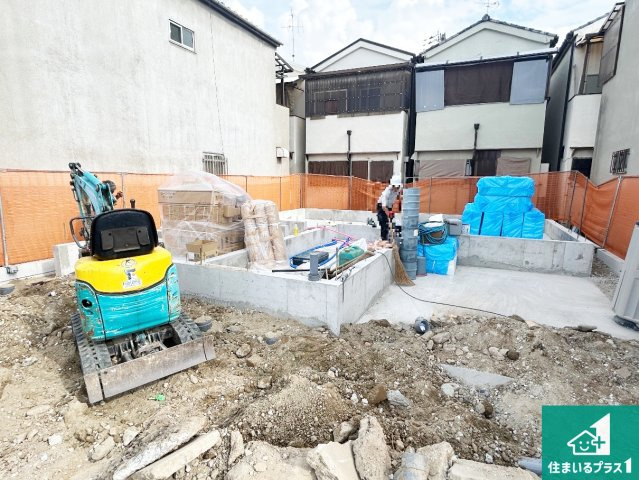 堺市西区草部　新築一戸建ての外観|現在の進捗状況です！順調に作業進行中、完成が待ち遠しいです！詳細の間取り等、お気軽にお問い合わせください！