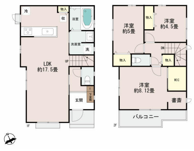 明石市魚住町西岡2458（全4）A号棟の間取り|3LDK＋WICです。