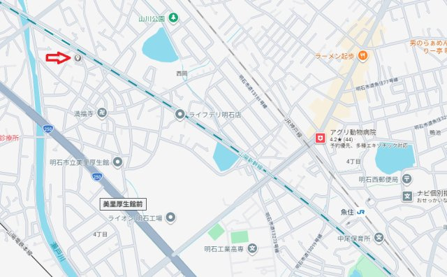 明石市魚住町西岡2458（全4）A号棟の地図