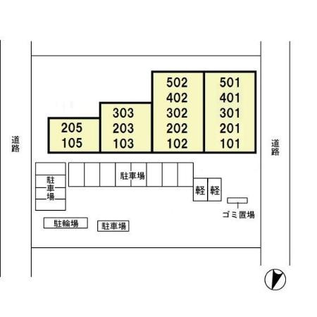 ヌーベルバーグ北柏302の区画図