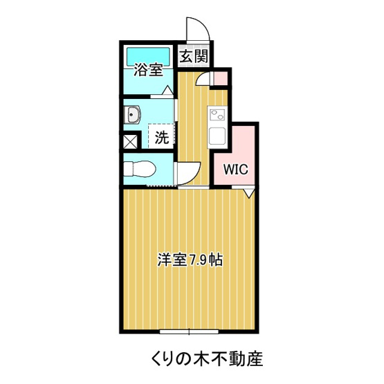 【間取り】 | Bellacalma | １Kのお部屋です（反転あり）