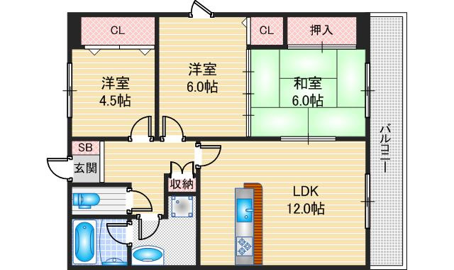 【間取り】 | リバーサイド千里丘