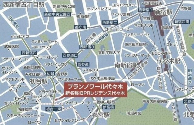 BPRレジデンス代々木の地図