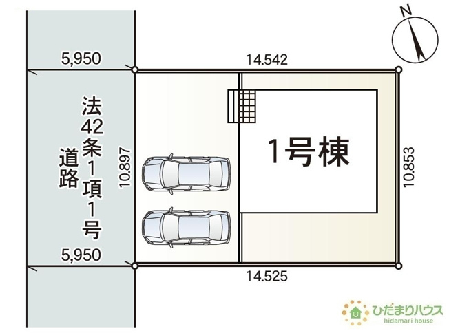 【区画図】 | 牛久市上柏田第9　新築戸建 | 急な来客時にも安心な、並列駐車2台まで可能です(^^♪
