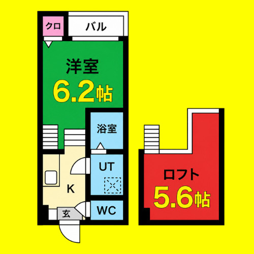 クレール・k・桜山　名古屋市賃貸　仲介手数料無料の間取り