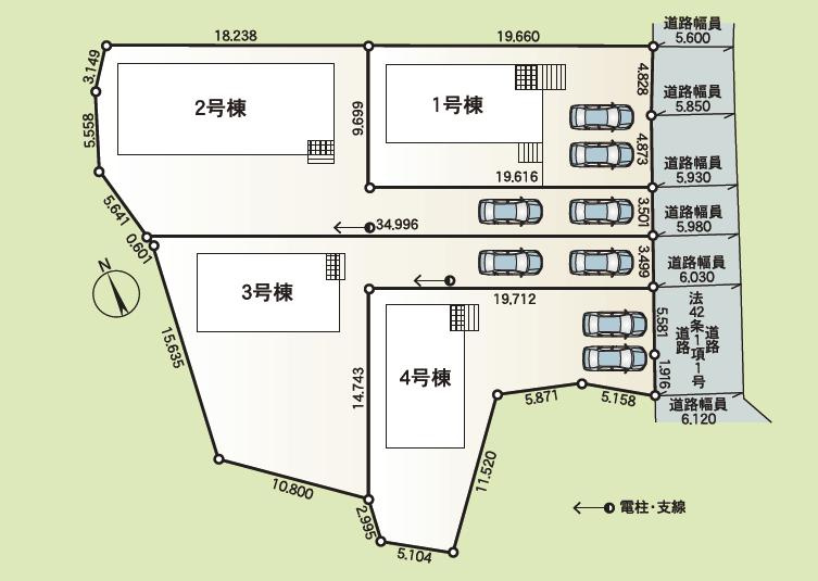 土浦市桜ケ丘町第5　新築戸建　4号棟の区画図