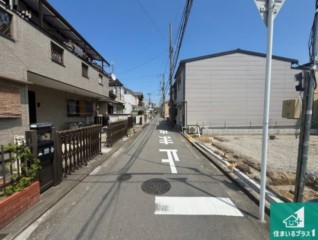 堺市堺区海山町　第1期　新築一戸建ての前面道路含む現地写真|周辺は落ち着いた街並みの住宅地！子育てがしやすい住環境です！まだ未完成ですが、現地でしかわからない事もございます。是非一度ご覧ください。