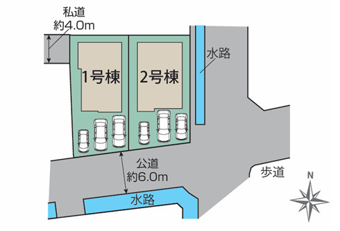 ブルーミングガーデン／東区下江津2丁目／2号棟の区画図