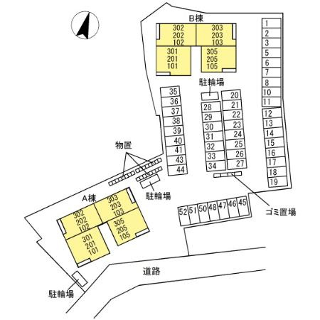 ライフステージ　B棟の区画図
