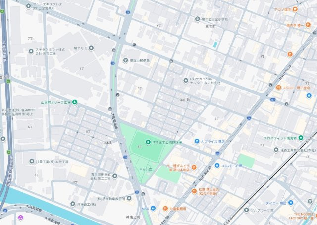 堺市堺区海山町　第1期　新築一戸建ての地図