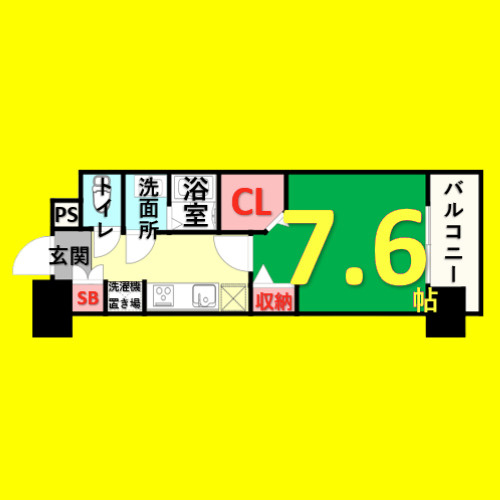パルティール神宮南　名古屋市賃貸　仲介手数料無料の間取り