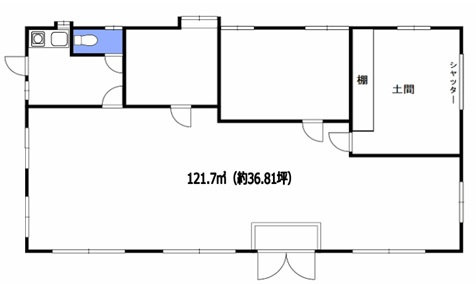 春日部市永沼の店舗事務所の間取り