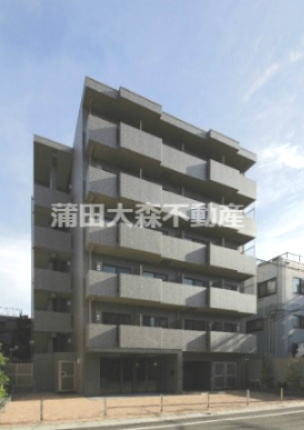 ルーブル多摩川九番館の外観|2013年7月築　RC鉄筋コンクリート造地上6階建て1K～2DK総戸数38戸の分譲賃貸マンション
東急多摩川線矢口渡駅最寄りの東京都大田区矢口2丁目オートロック宅配BOXゴミ捨て場