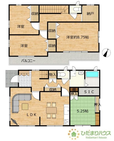 【間取り】 | 取手市米ノ井　中古戸建 | 一人部屋が実現できる4SLDK間取りです。将来お子様の一人部屋をお考えの方にオススメな物件です♪