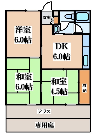 【間取り】 | コーポ飯島