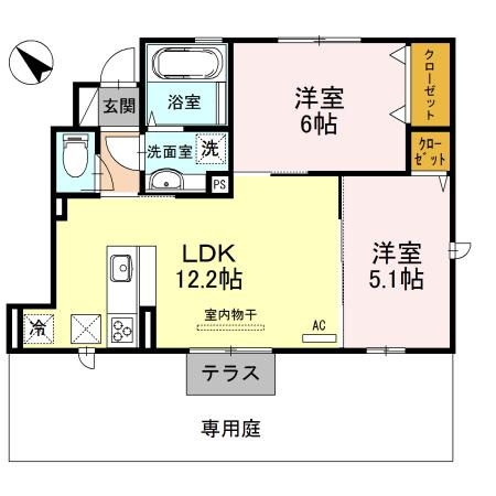 リバーハイム谷八木Ⅱの間取り