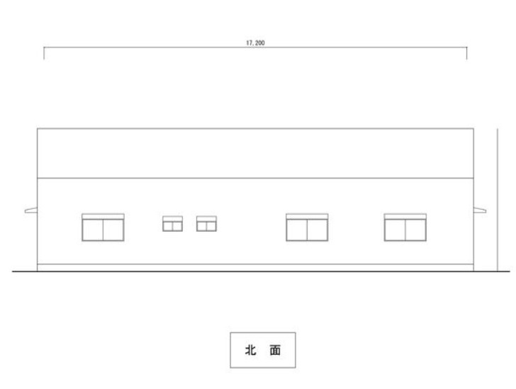 草加市青柳３丁目の倉庫|立面図