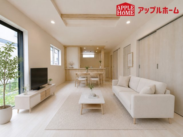 さいたま市桜区塚本の居間・リビング|１日の長い時間を過ごす大切なリビングだから、広さ日当たりとことんこだわりましょう♪ぜひこの空間を実際にご体感ください！
※写真はCGです
