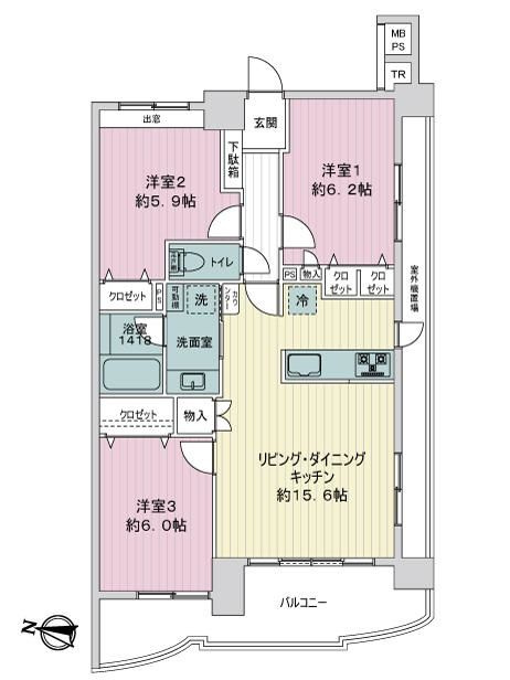 日神パレステージ大山の間取り|日神パレステージ大山：全居室に収納・窓が付いた３ＬＤＫリノベーション物件です！