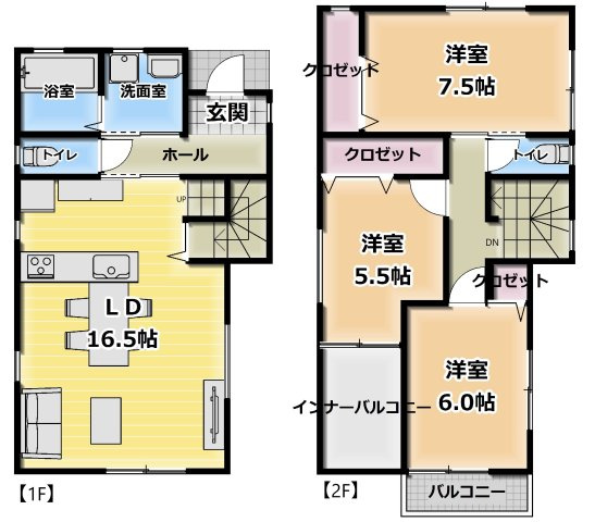 高知市北本町1丁目　中古戸建ての間取り