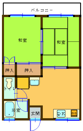 呉市音戸町波多見５丁目のアパートの間取り