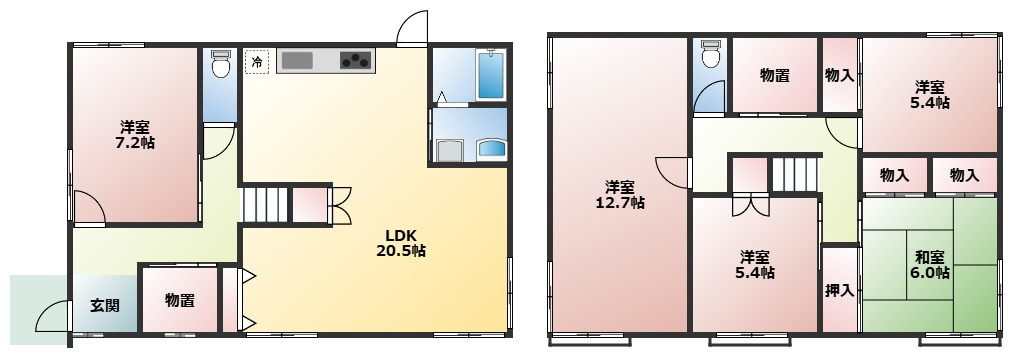 日吉台七番町貸家の間取り