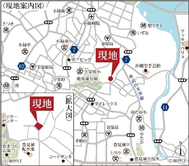 豊見城市豊見城（全4棟）ラスト1号棟の地図|地図♪