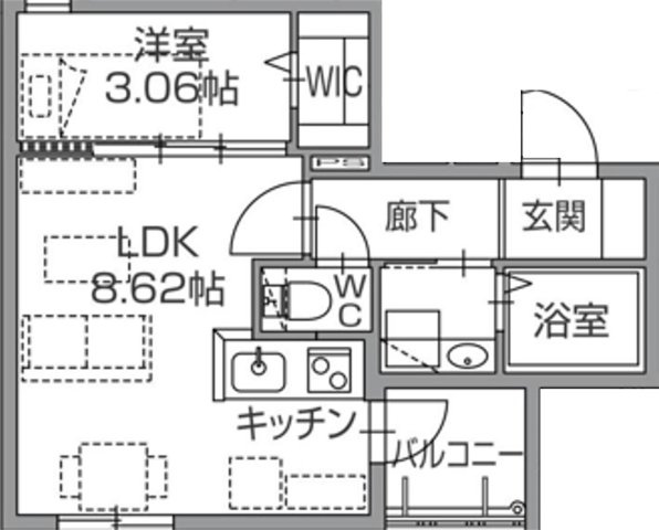 ラクラス南福岡southの間取り