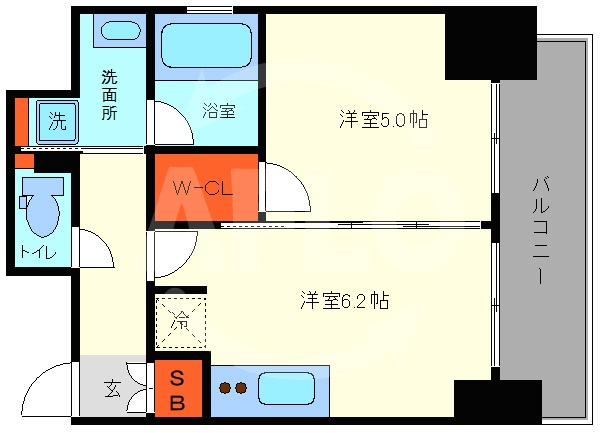 エステムコート北堀江Ⅱの間取り|エステムコート北堀江Ⅱ　間取り