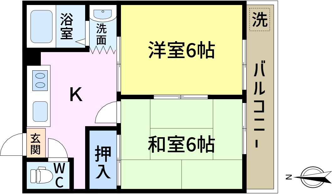 平和コーポ2号館の間取り