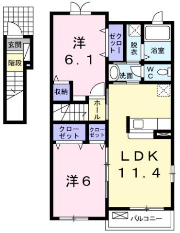 【間取り】 | メゾンミルフィーユ　Ａ
