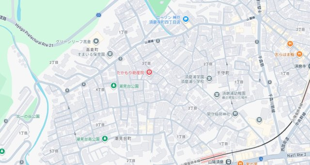 神戸市須磨区関守町　新築一戸建ての地図