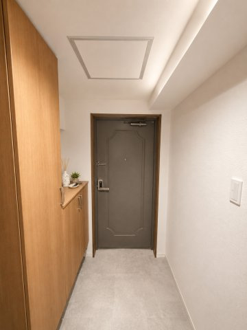 サーム広島インターB棟の玄関|※室内写真は一部CG加工(家具・小物の削除等)を施しております。実際の状況とは異なる場合がございます。
