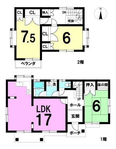 浜名区内野台4丁目の間取り|3LDKの間取りになります。