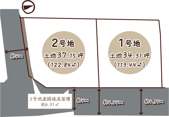 上桂西居町の区画図|町並み整う２区画の分譲地♪
