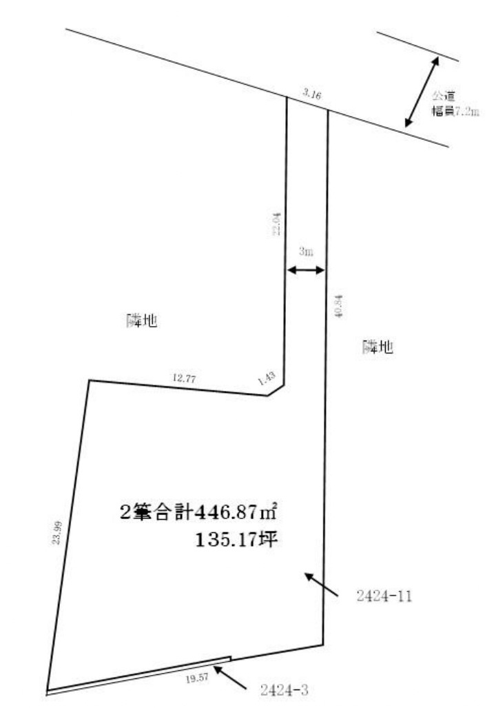 敷地面積135坪　売地　川越市笠幡 4期