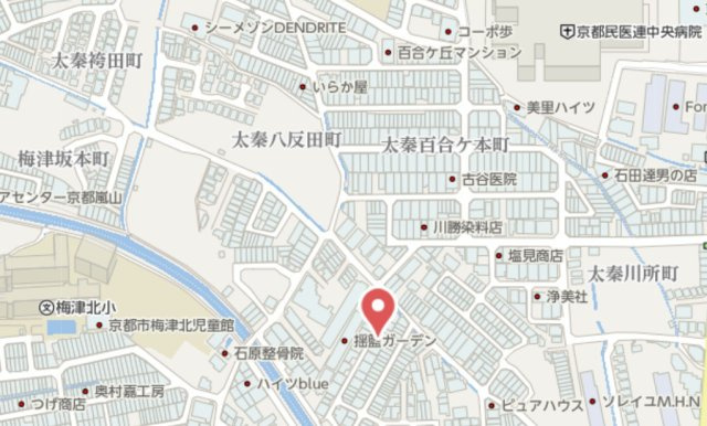 京都市右京区梅津上田町　建築条件付き土地の地図