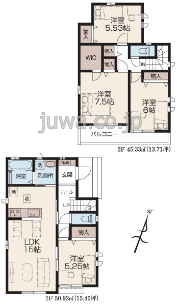 【新築分譲住宅】富士見市水谷東の間取り